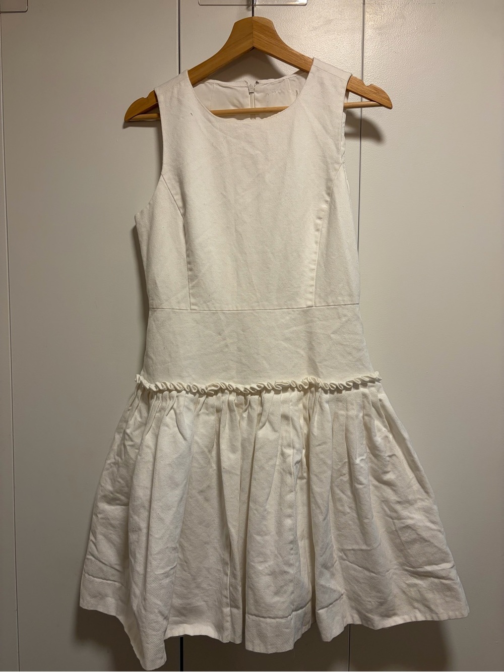 J. Crew White Drop-Waist Cotton Poplin Sundress